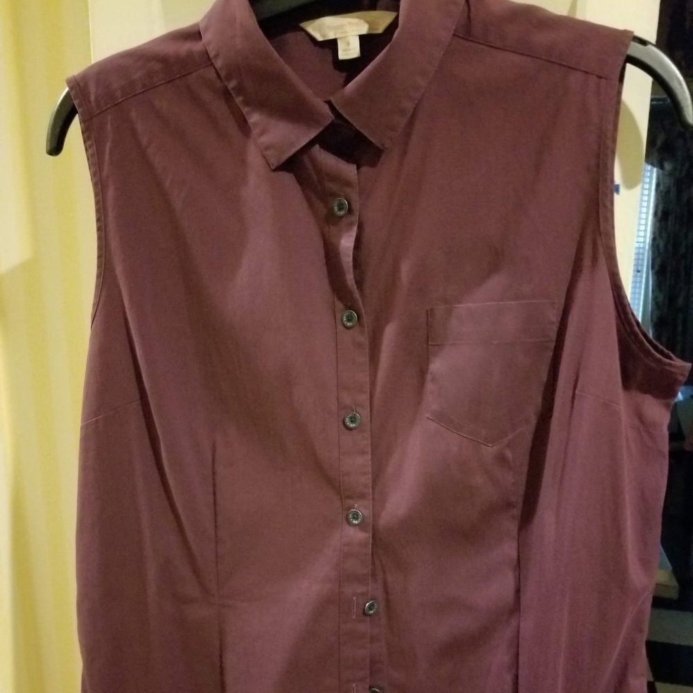 Brooks Brothers Purple Eggplant Sleeveless Shirt